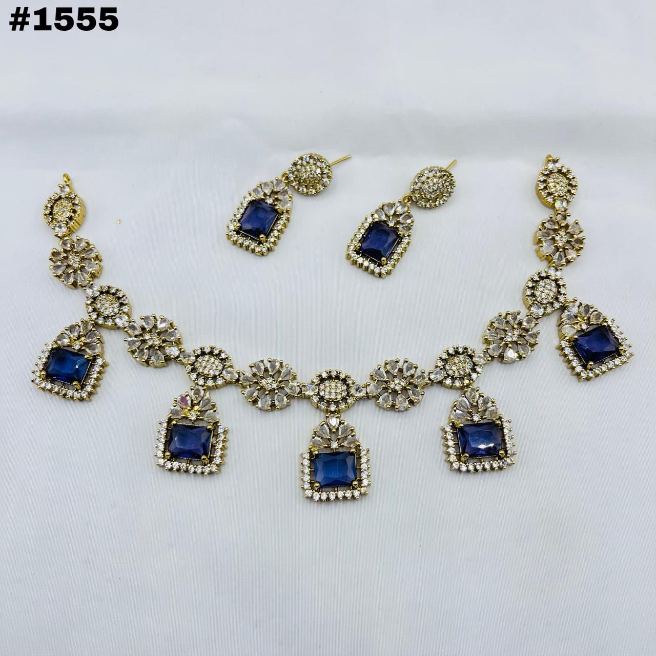 American Diamond Zircon with gold polish Set 