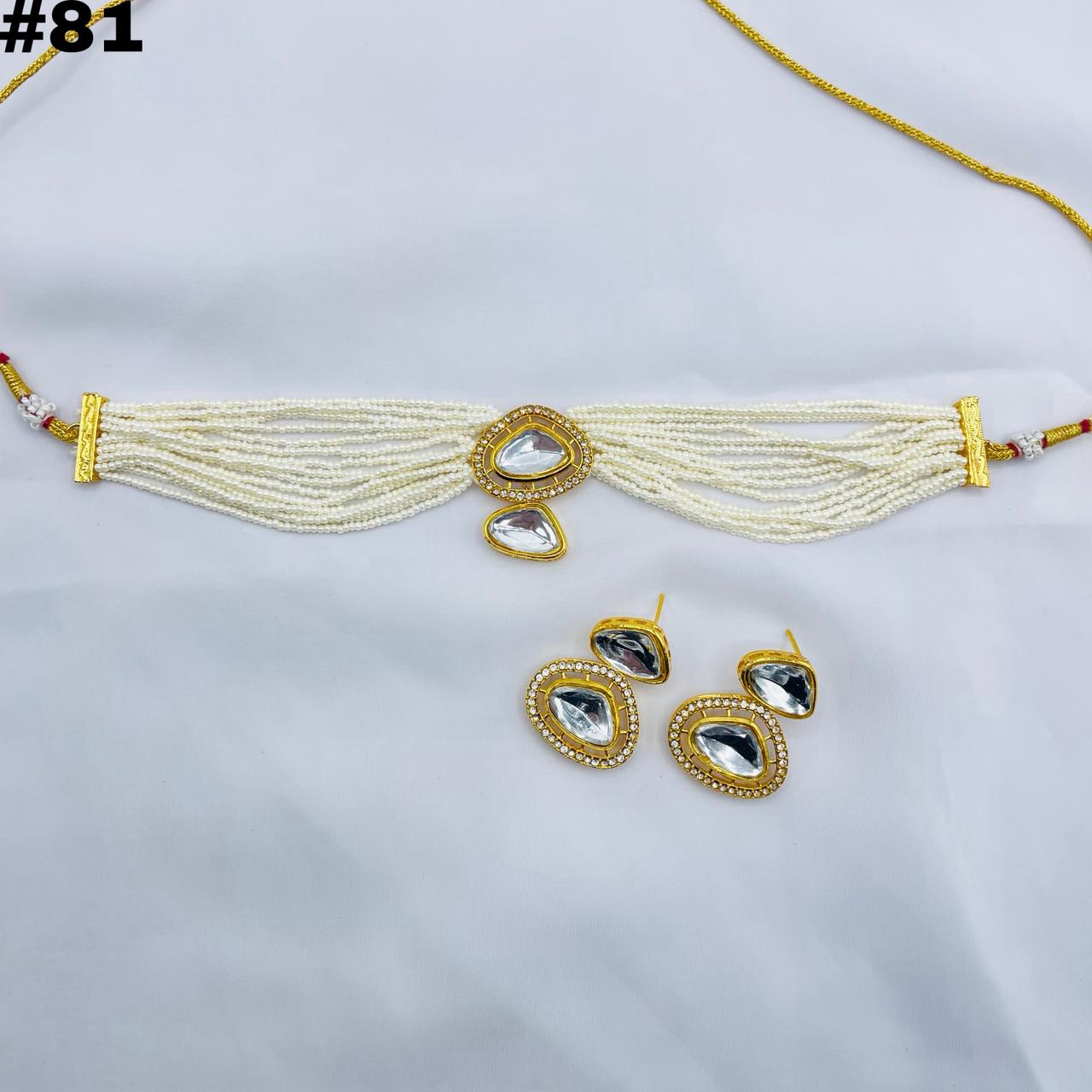 Gold Finish Pearl Mala Choker