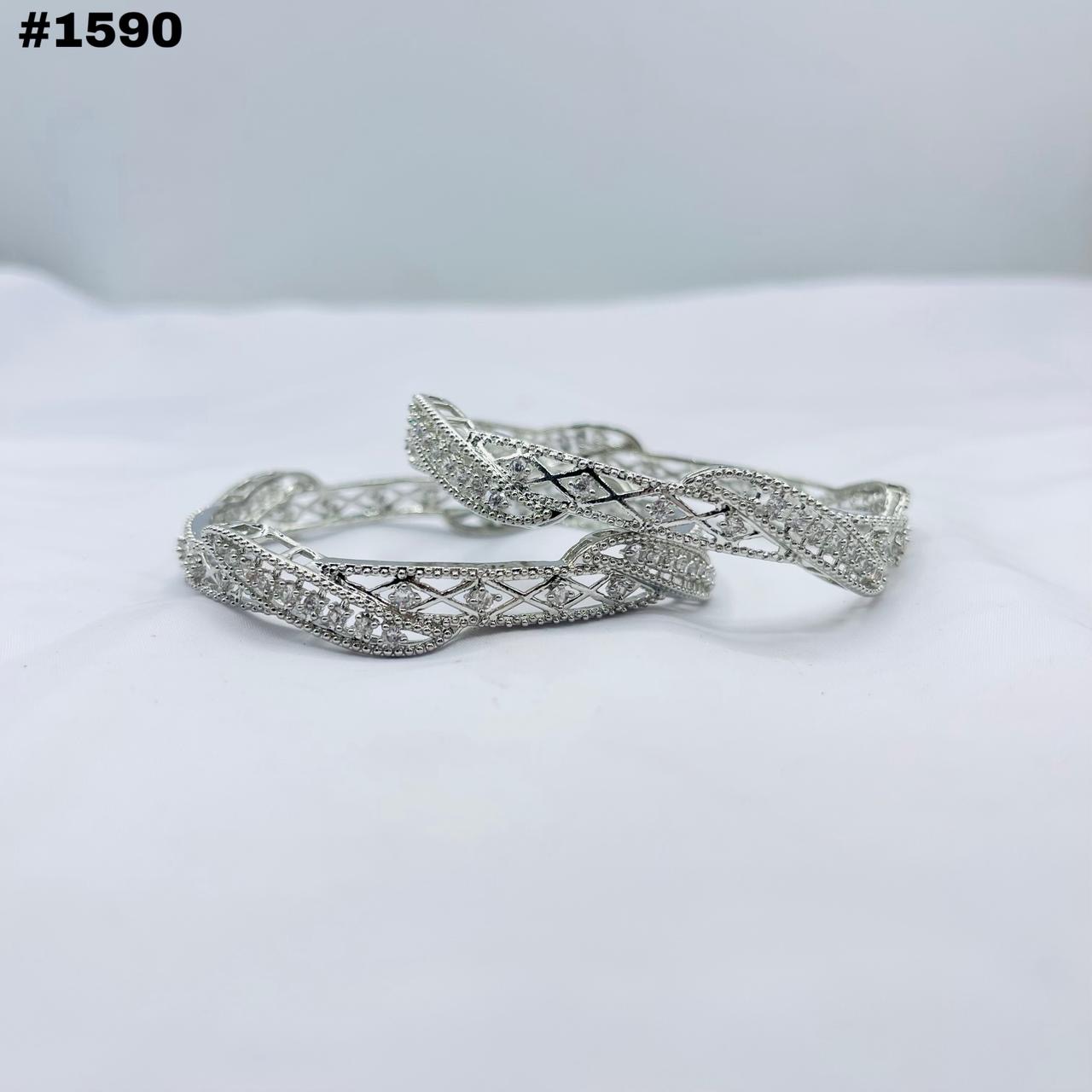 American Diamond Twisted Bangles 