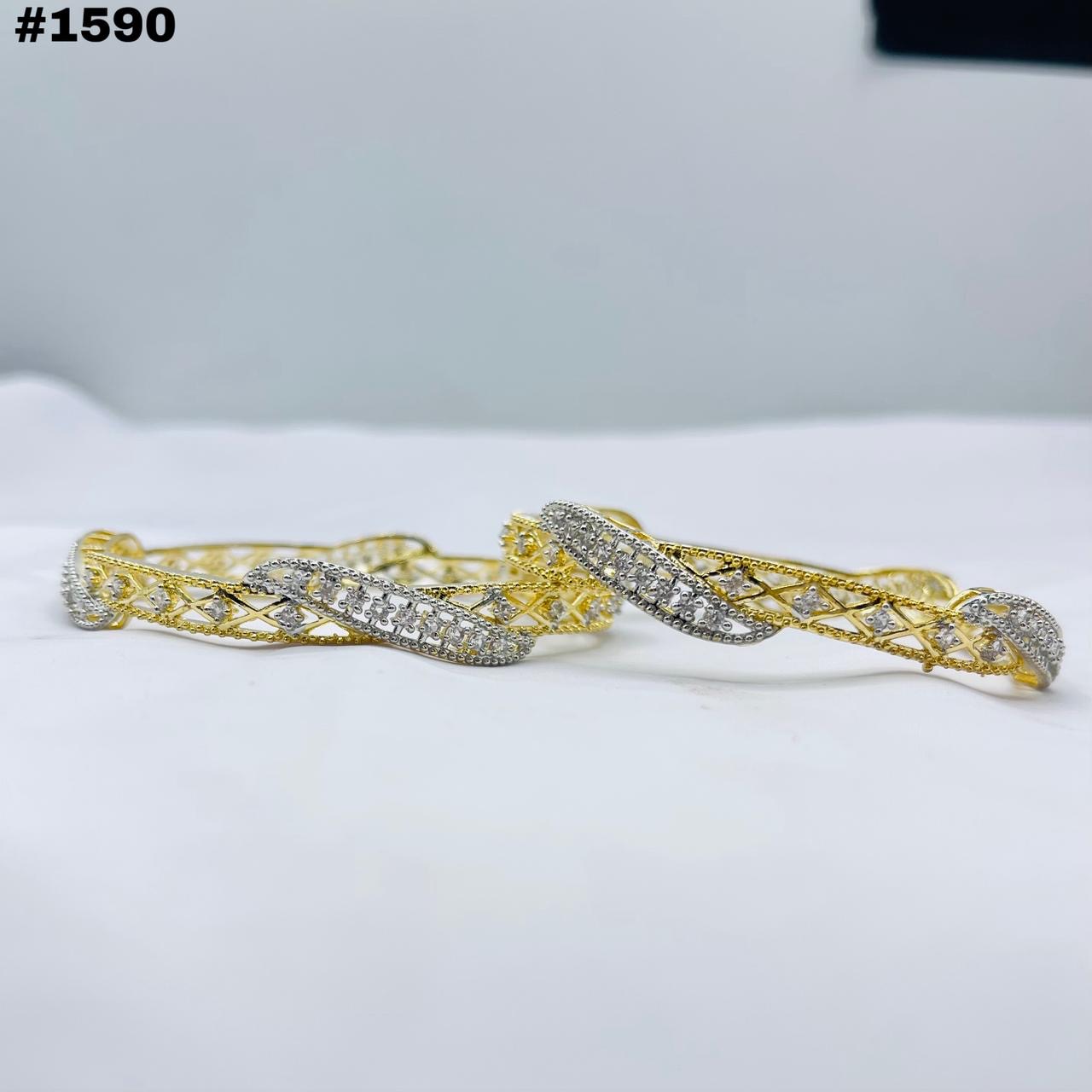American Diamond Twisted Bangles 