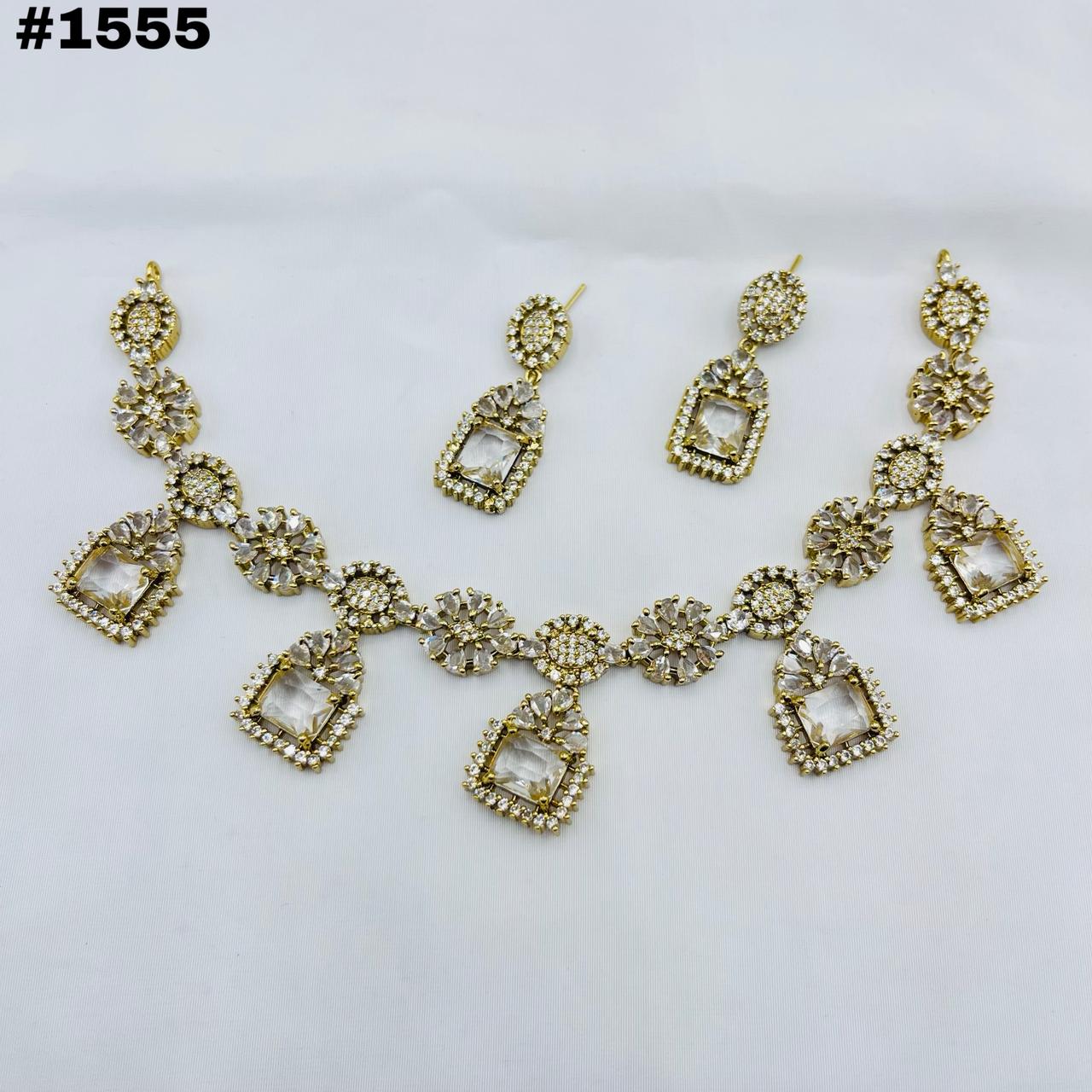 American Diamond Zircon with Gold polish set 