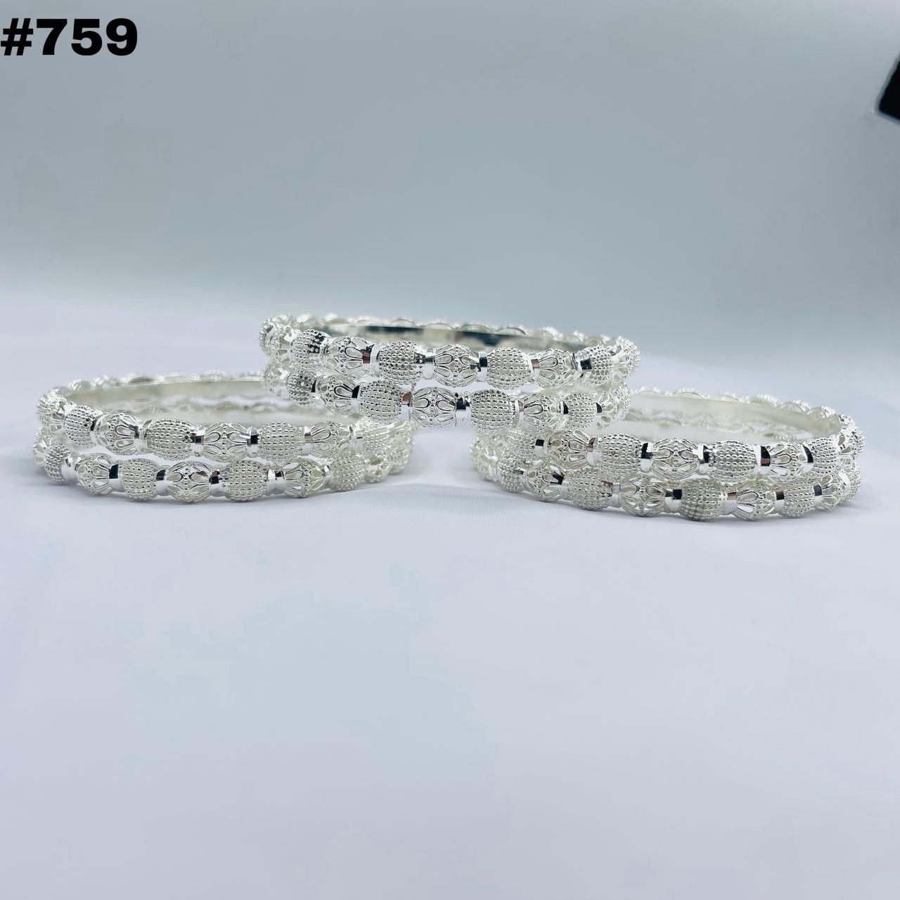Silver finish beaded bangles 