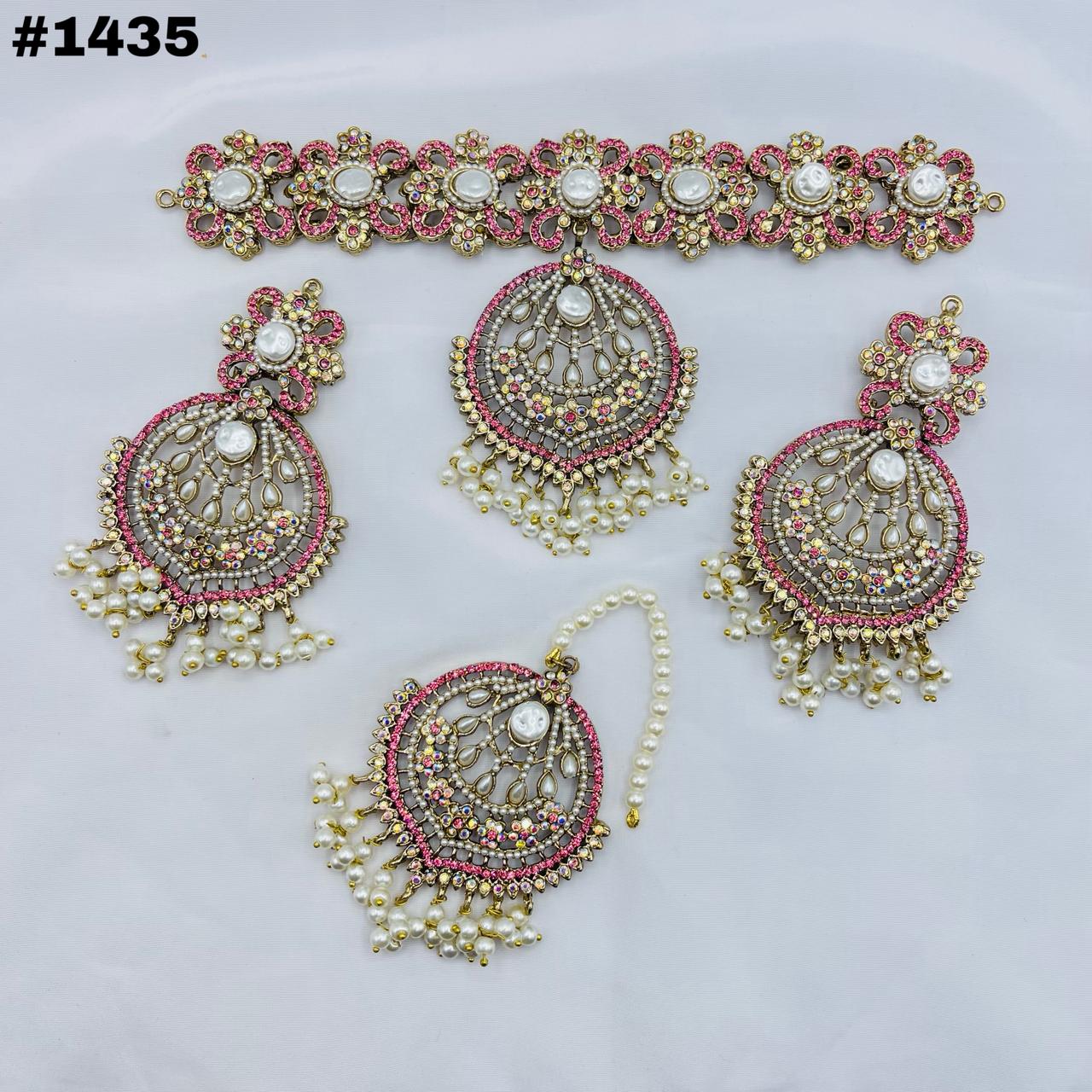 Antique gold finish choker set